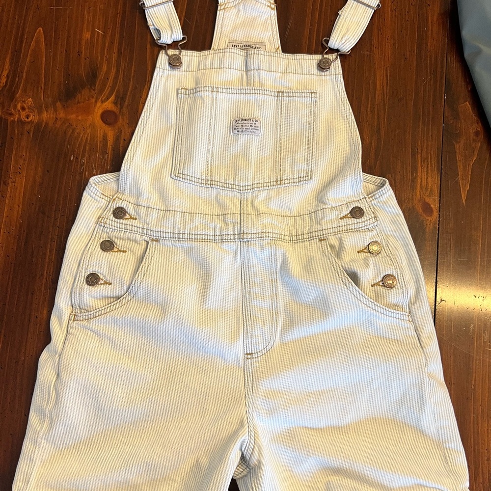 Levi Pinstripe short overalls